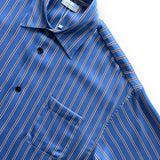John Elliott Brushed Silk Button Up - Blue / Burgundy