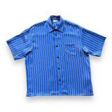 John Elliott Brushed Silk Button Up - Blue / Burgundy