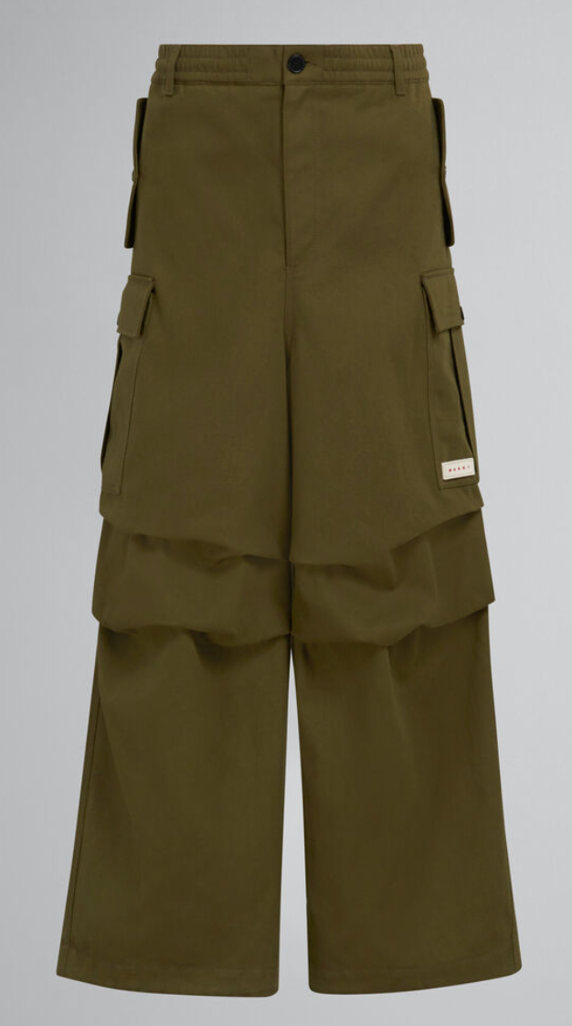 Marni Workwear Gabardine Leave Green Pant