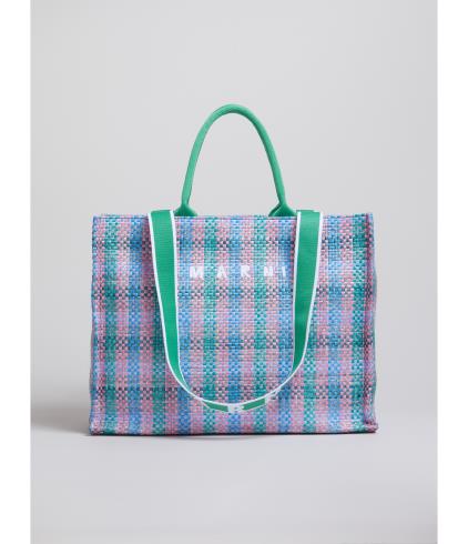 Marni Large Basket Green/Fucshia/Cypress