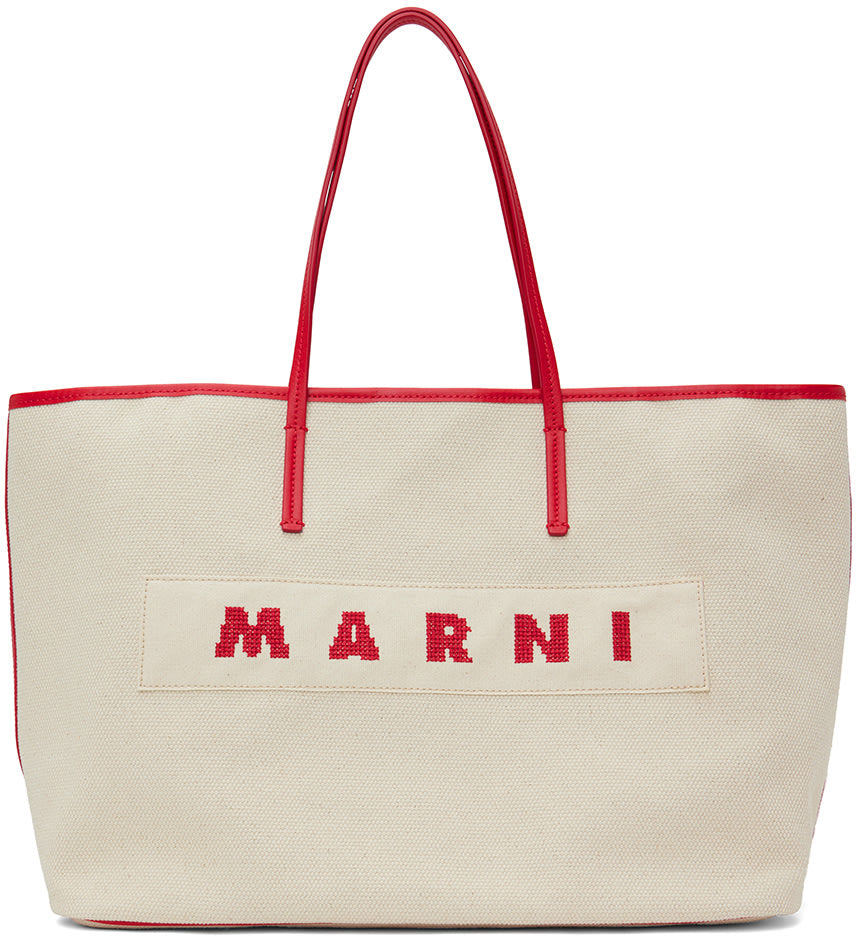 Marni Red Stitched Tote Bag